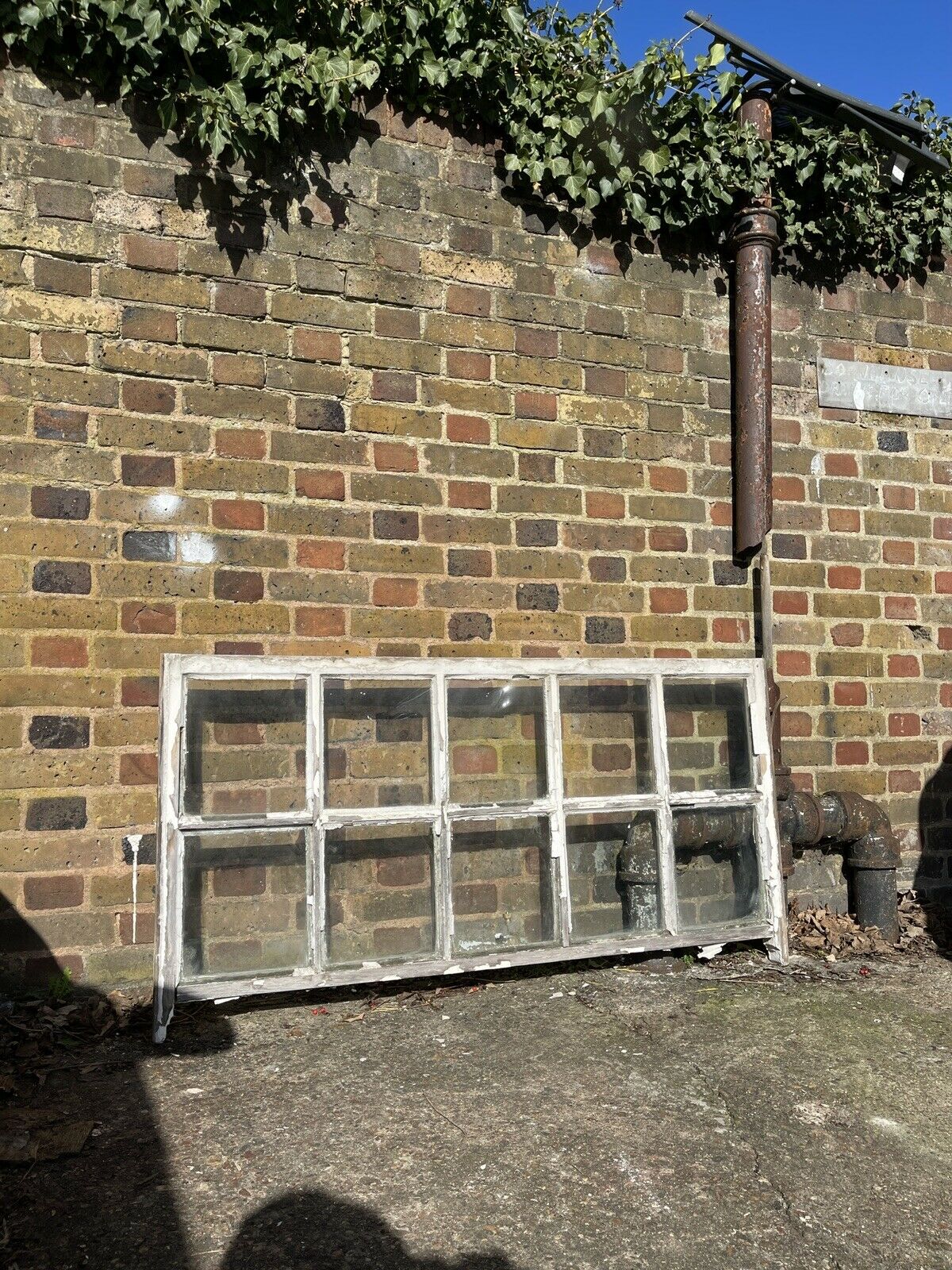 Large Reclaimed Old Georgian 10 Panel Wooden Sash Window