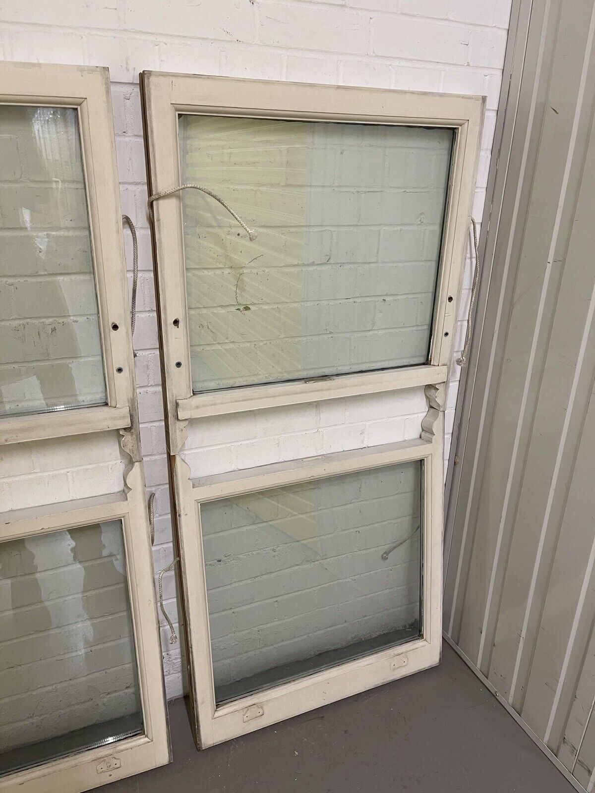 Two Pairs Of Double Glazed Wooden Sash Windows 683x690 680x713 684x690 680x715mm