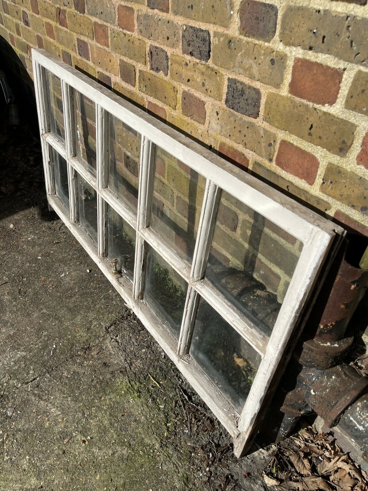 Large Reclaimed Old Georgian 10 Panel Wooden Sash Window