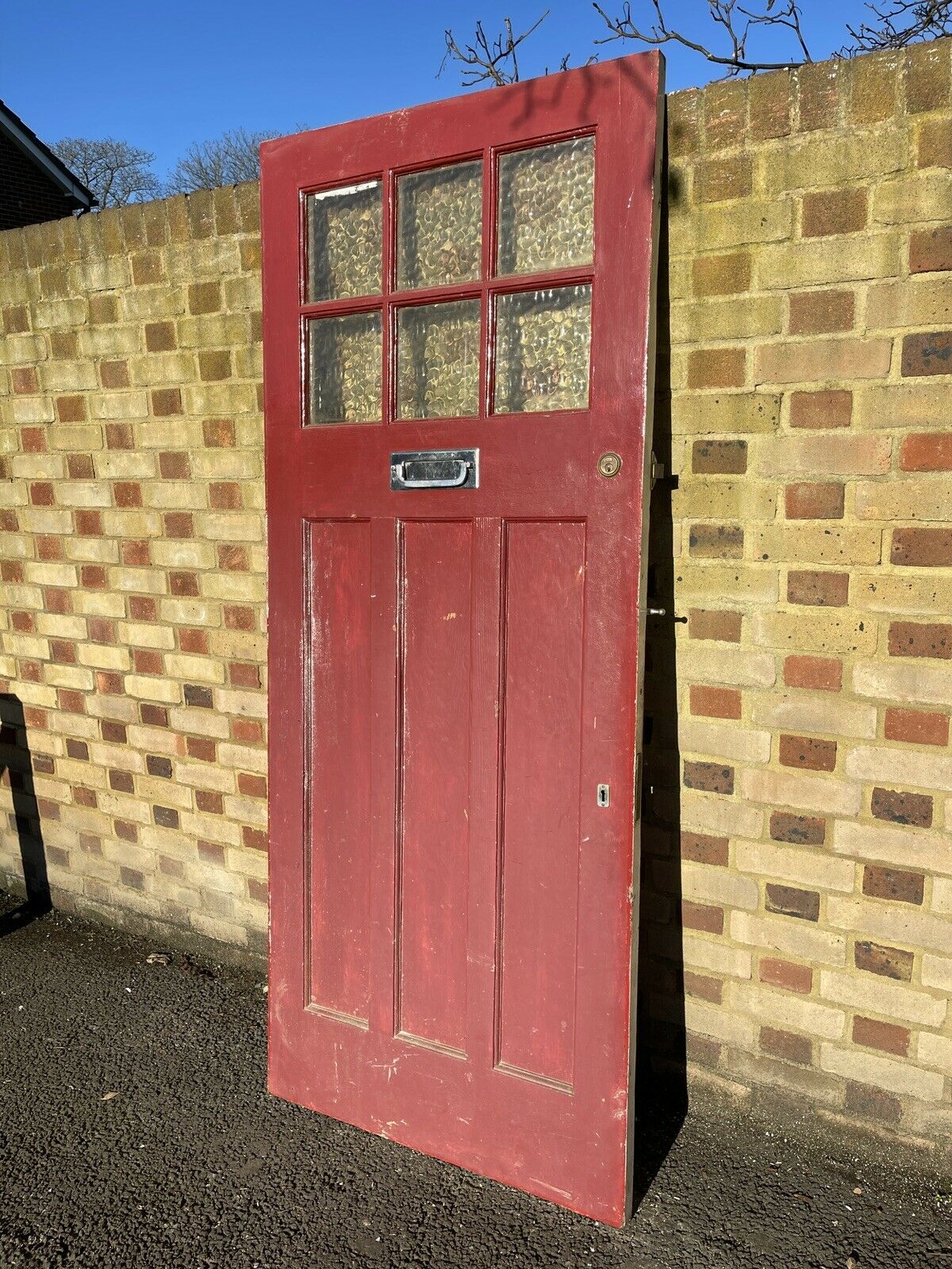 Reclaimed Old Edwardian Victorian Wooden Panel Front Door 2085 x 855mm