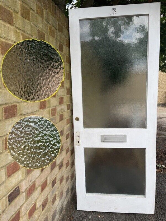 Reclaimed Old Single panel Glass Wooden Door Side Back Door 2090 x 832mm