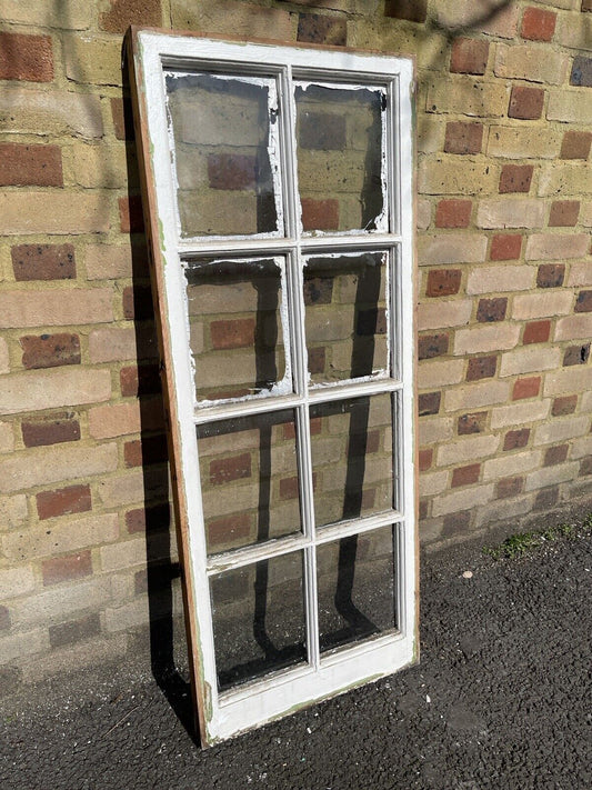 Reclaimed Old Georgian 8 Panel Wooden Window 1310 x 535mm