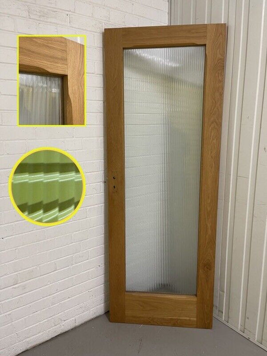 Reclaimed  Reeded Glass Arts and Craft Internal Door 1945 x 715mm