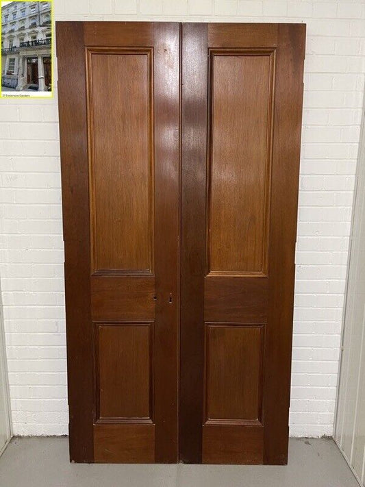 Reclaimed Large French Mahogany  Wooden Double Doors Provenance Knightsbridge