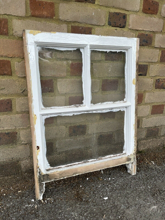 Reclaimed Old Georgian 3 Panel Wooden Sash Window 530 x 705mm