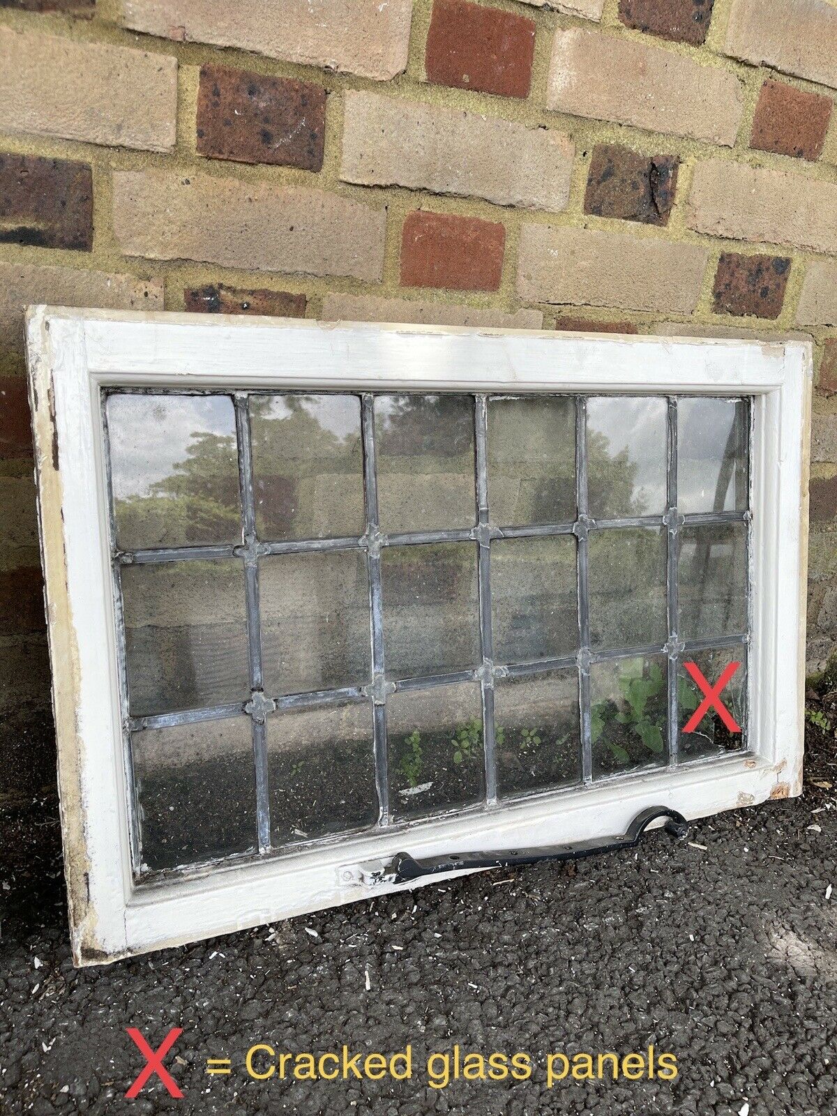 Job Lot Of 6 Reclaimed Leaded Light Panel Wooden Window