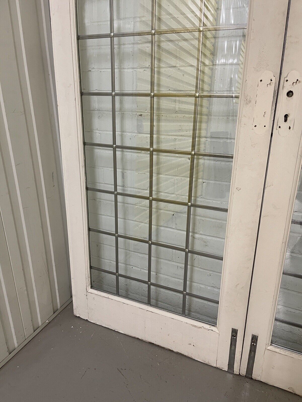 Reclaimed French Double Glazed Leaded Glass Wooden Double Doors 2122 x 1525mm