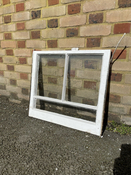 Reclaimed Old Victorian Edwardian Wooden 3 Panel Sash Window