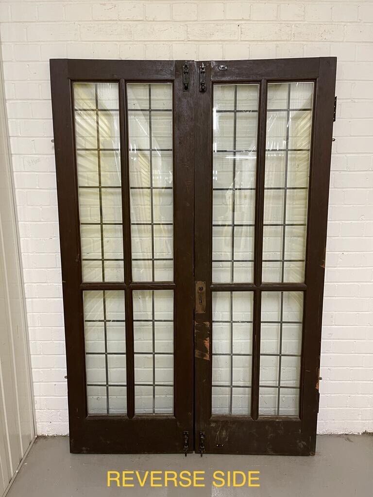 Reclaimed Old French Double Glazed Glass Wooden Double Doors 1835 x 1205mm