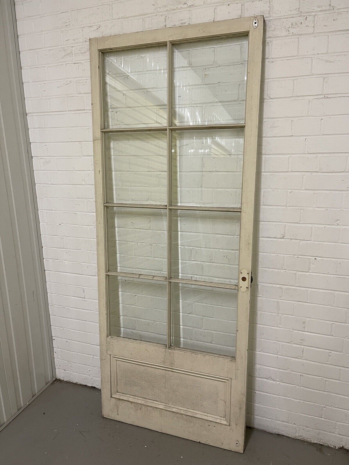 Reclaimed Georgian Wooden Panel Bevelled Glass Door 2006 x 810mm