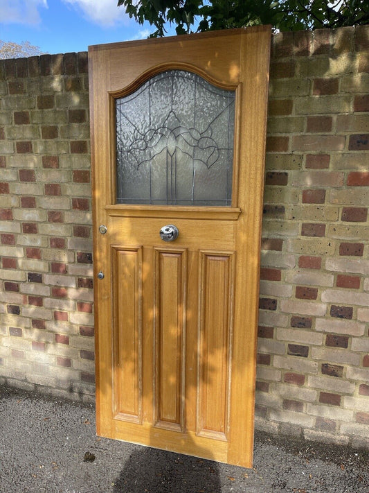 Reclaimed Victorian Edwardian Wooden Panel External Front Door 2030 x 858mm