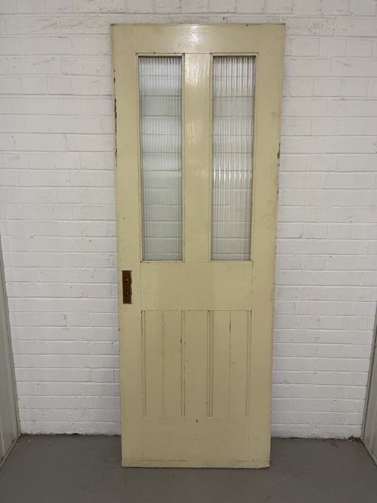 Reclaimed Reeded Glass Victorian Pine Internal 4 panel Door 1960 x 705mm