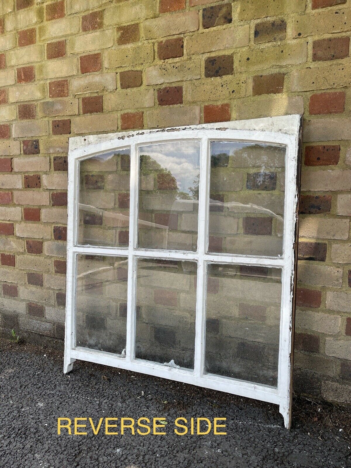 Reclaimed Old Arch Georgian 6 Panel Wooden Window 985 x 915mm