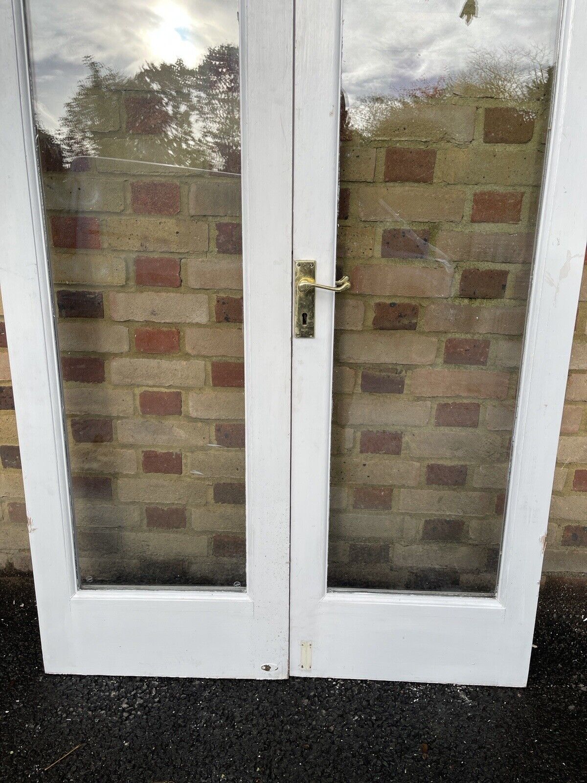 Reclaimed Old French Double Glazed Glass Wooden Double Doors 1997 x 1100mm