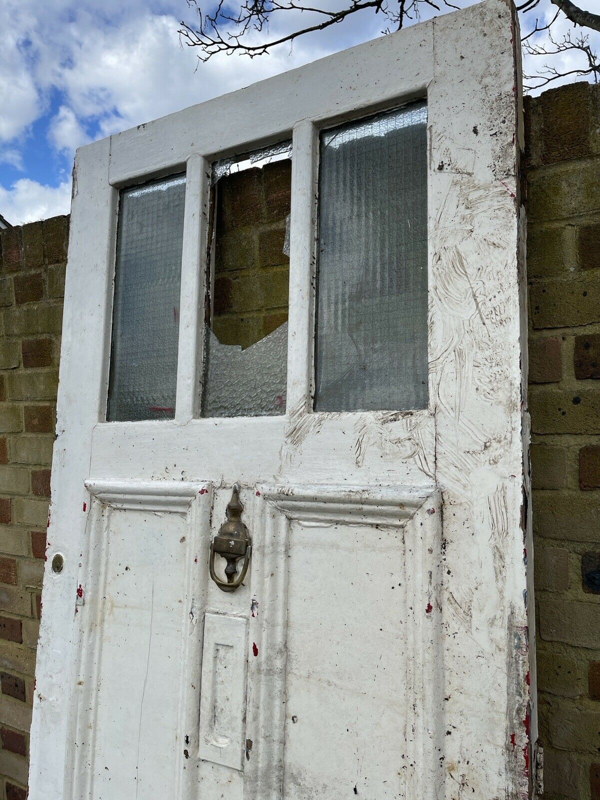 Reclaimed Old Edwardian Victorian Wooden Panel Front Door 2155mm x 890mm