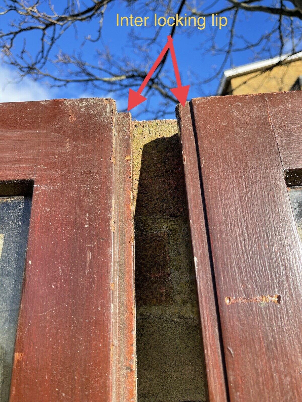 Reclaimed Old French Single Panel Glass Wooden Double Doors 2020 x 1150mm