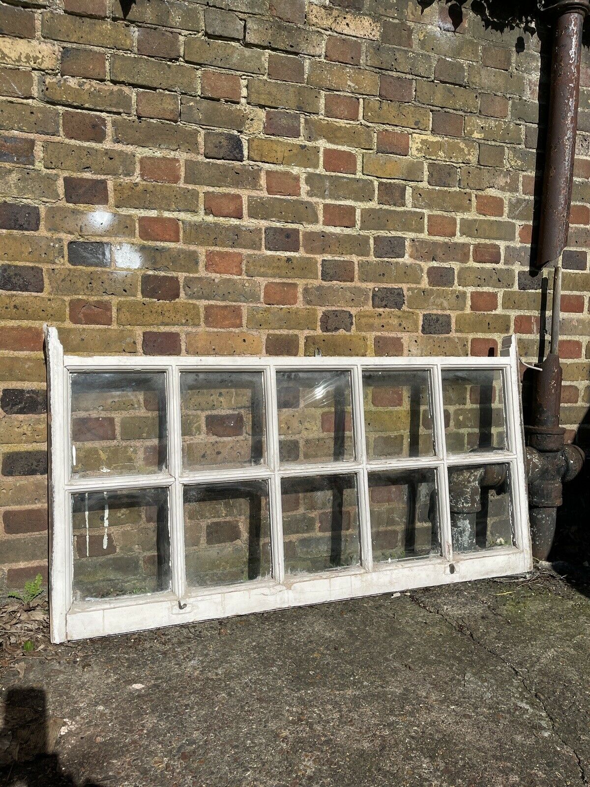 Large Reclaimed Old Georgian 10 Panel Wooden Sash Window