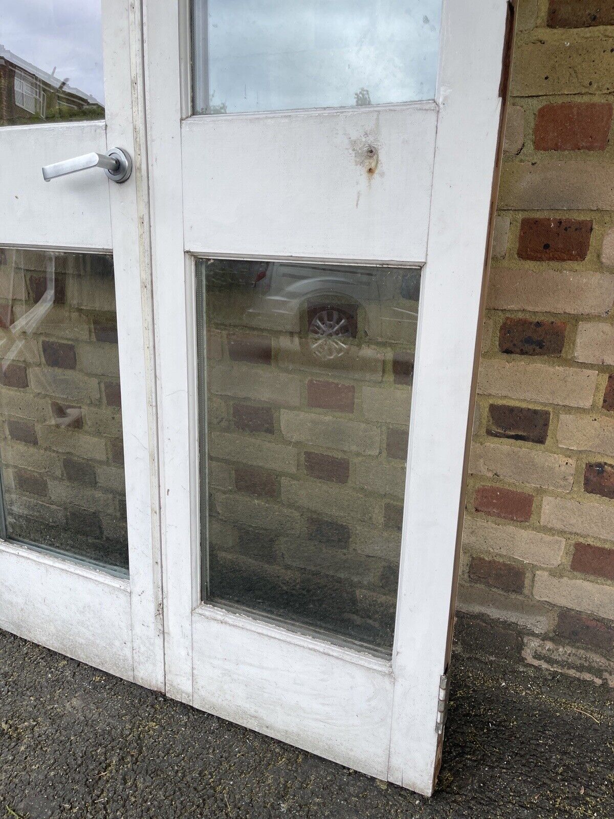 Reclaimed Old French Double Glazed Glass Wooden Double Doors 2190 x 1075mm