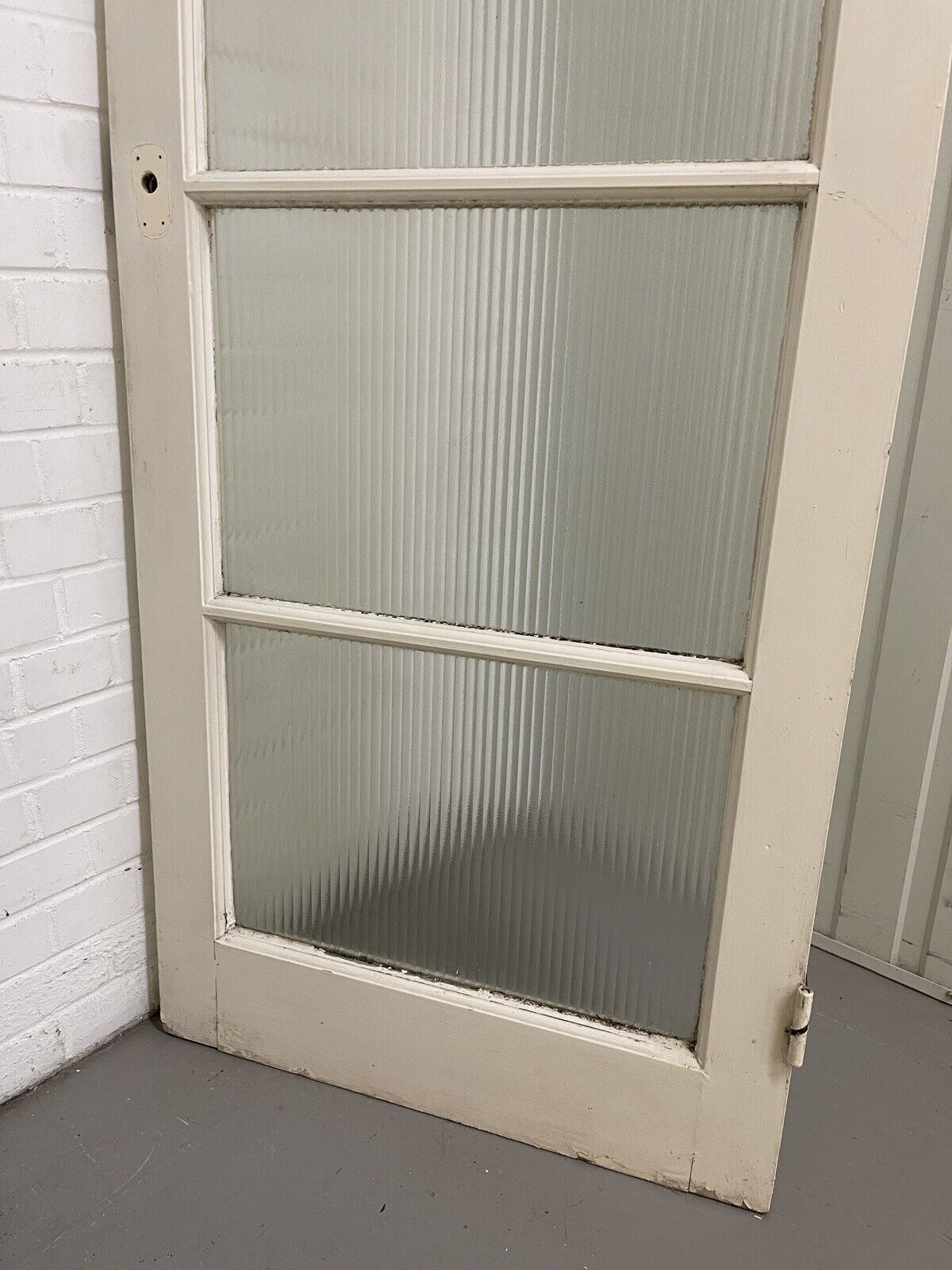 Reclaimed Frosted Reeded Glass Internal Or External Door 1950 x 760mm