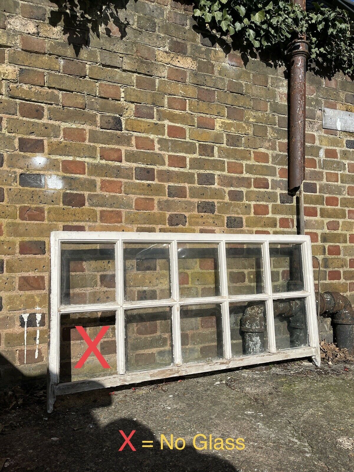 Large Reclaimed Old Georgian 10 Panel Wooden Sash Window