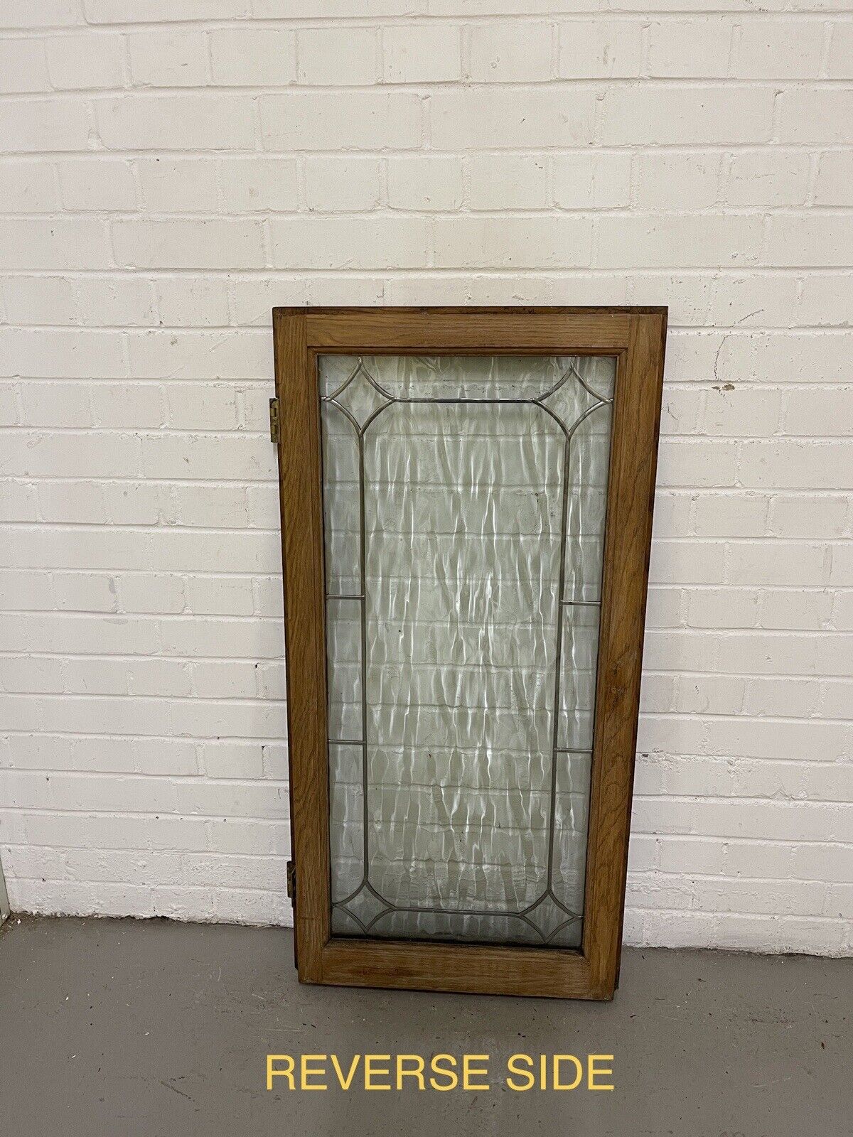 Job Lot Of Four Double Glazed Leaded Trim Oak Wooden Windows Various Sizes