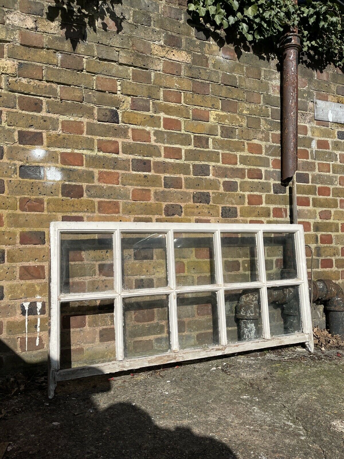 Large Reclaimed Old Georgian 10 Panel Wooden Sash Window