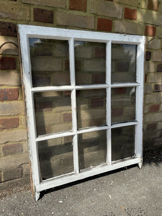 Reclaimed Old Georgian 9 Panel Wooden Window 765 x 900mm