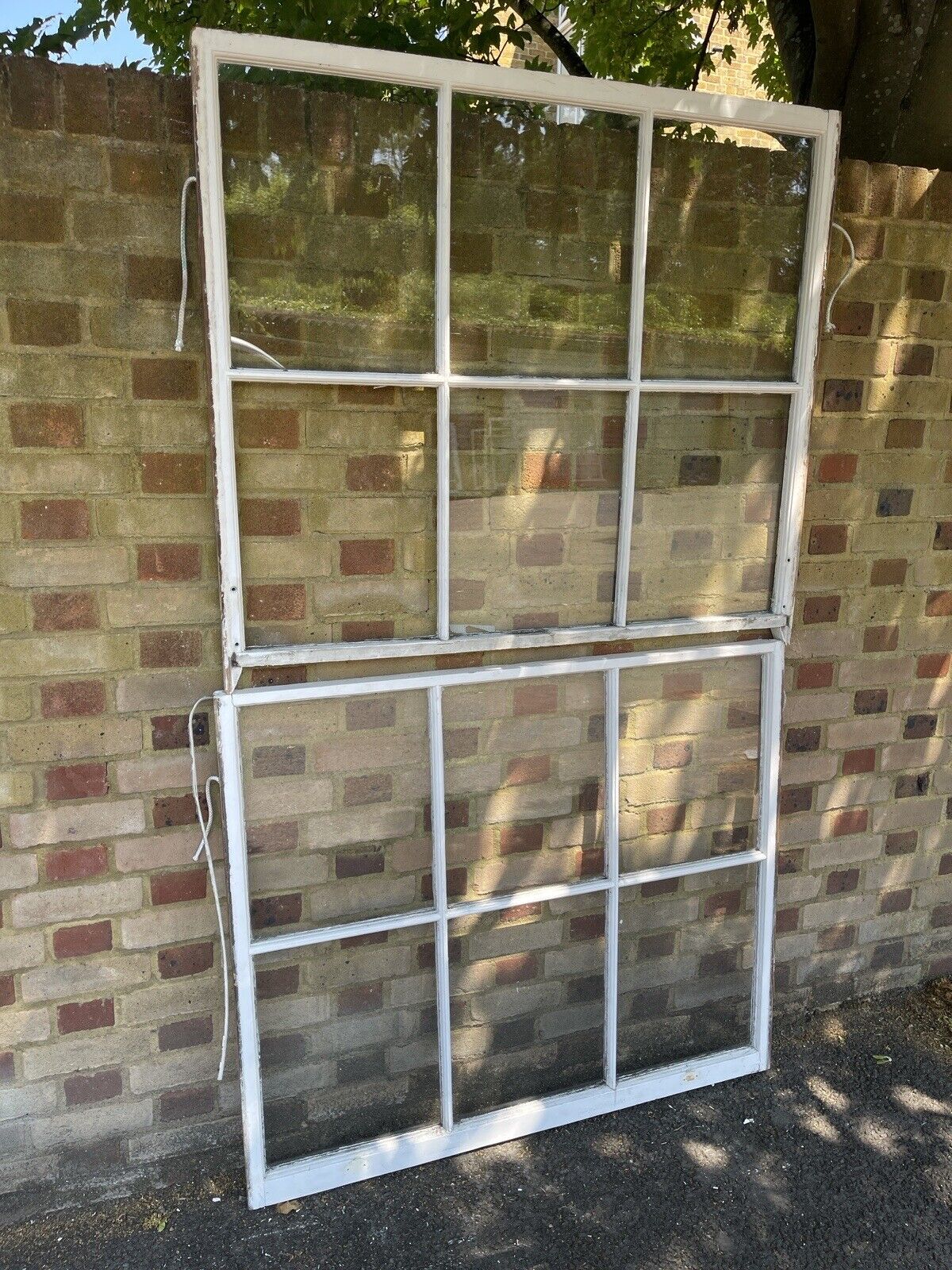 Pair Of Reclaimed Georgian 6 Panel Wooden Panel Sash Window 1055x1205 1025x1210