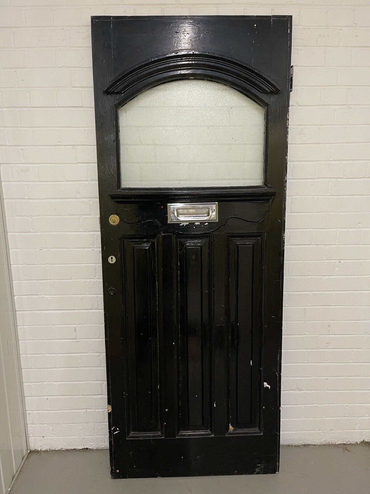 Reclaimed Old Edwardian Victorian Wooden Panel Front Door 2030mm x 810mm