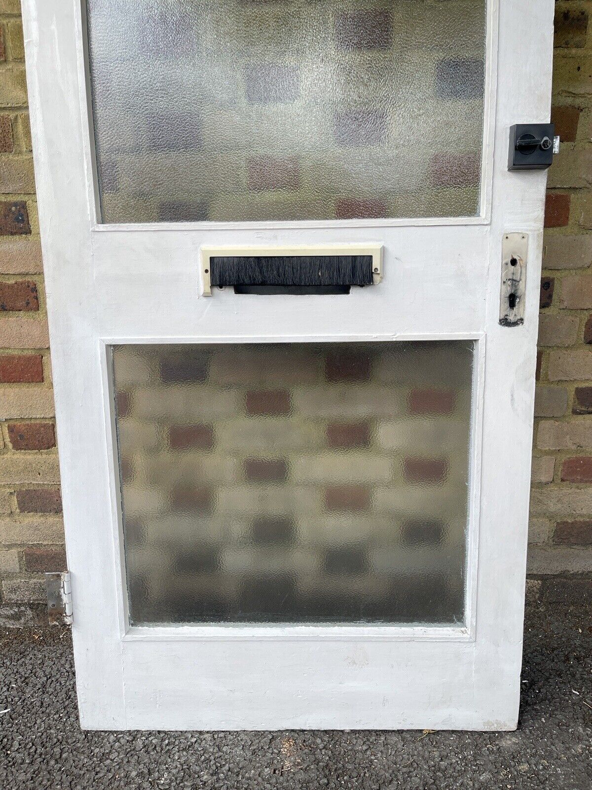 Reclaimed Old Single panel Glass Wooden Door Side Back Door 2090 x 832mm