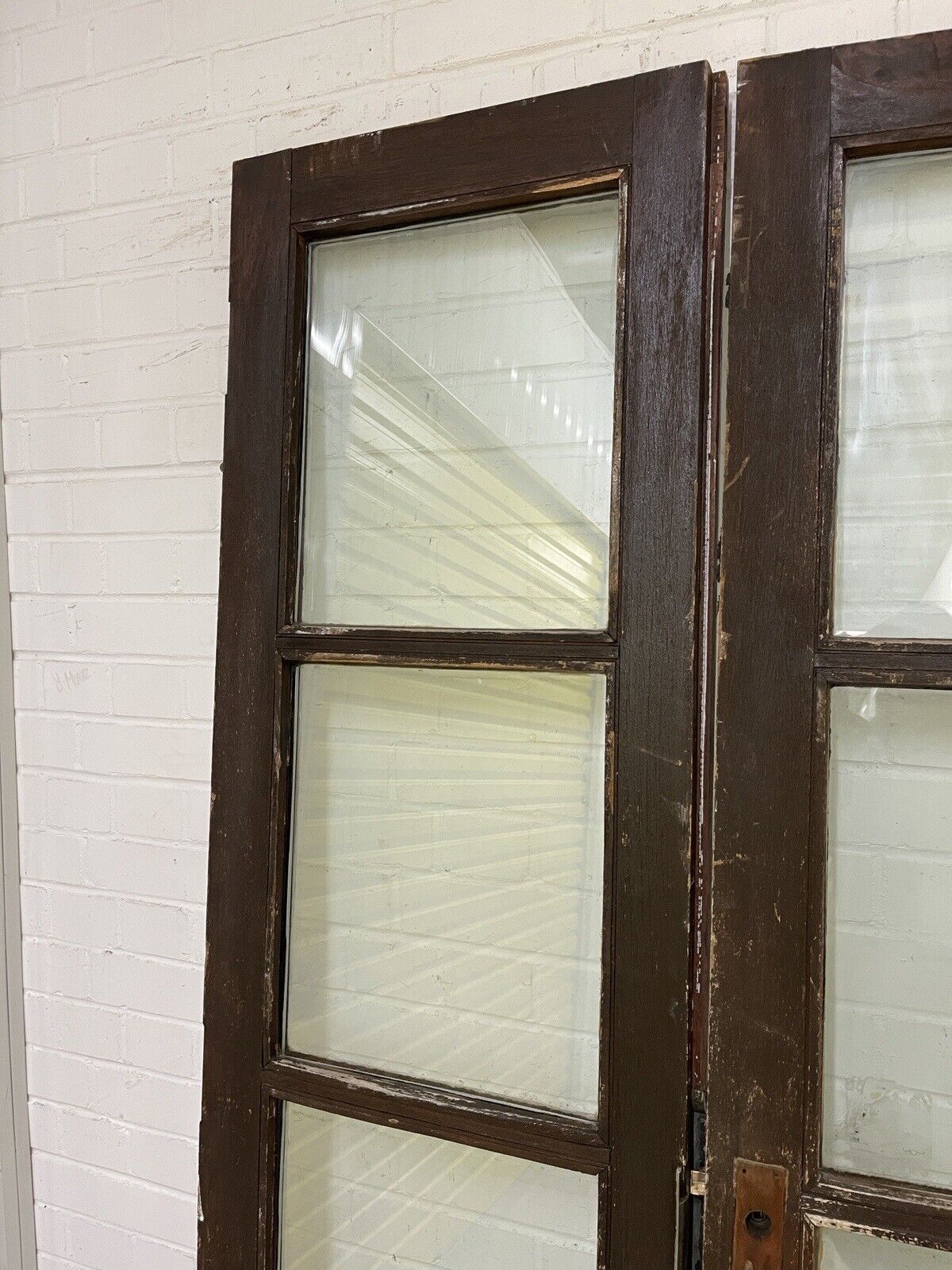 Reclaimed Old French Double Glazed Glass Wooden Double Doors 2015 x 1035mm