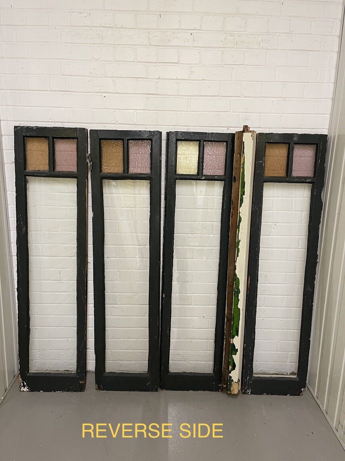 Reclaimed Old Georgian French Panel Wooden Windows With Side Panels