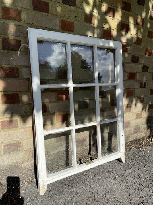 Reclaimed Old Georgian 9 Panel Wooden Window 720 x 975mm