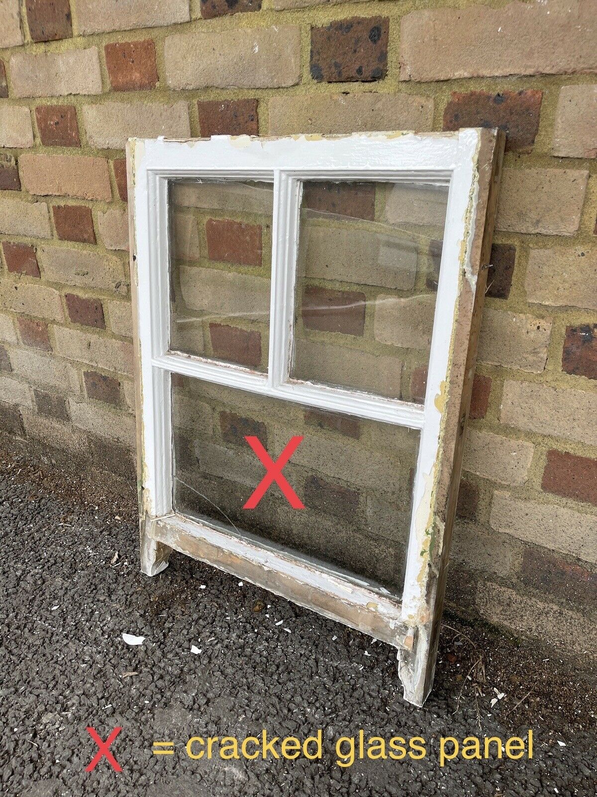 Reclaimed Old Georgian 3 Panel Wooden Sash Window 525 x 705mm