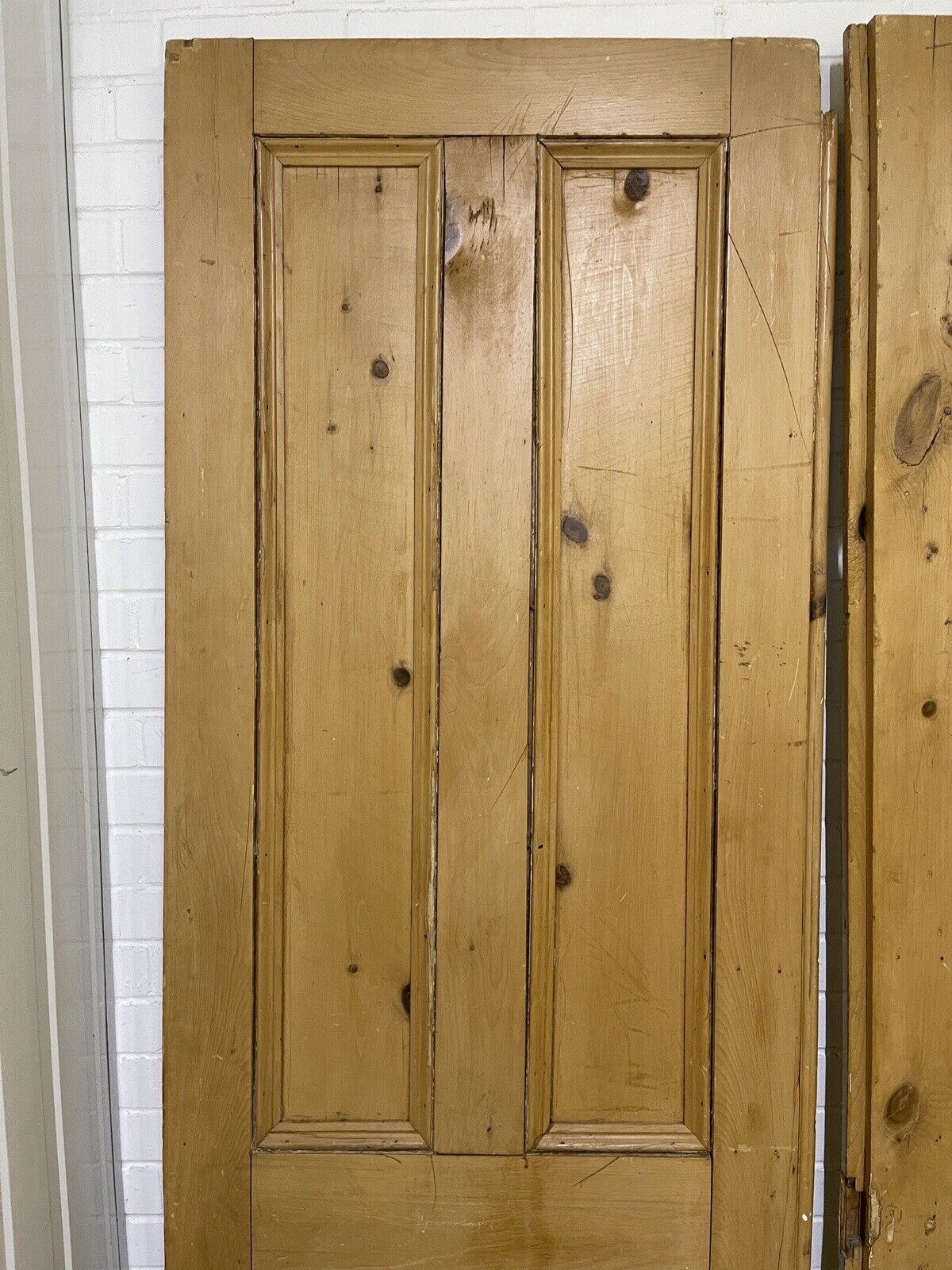 Reclaimed Victorian Pair French Pine Internal 4 panel Door 2250 or 2060 x 1567mm