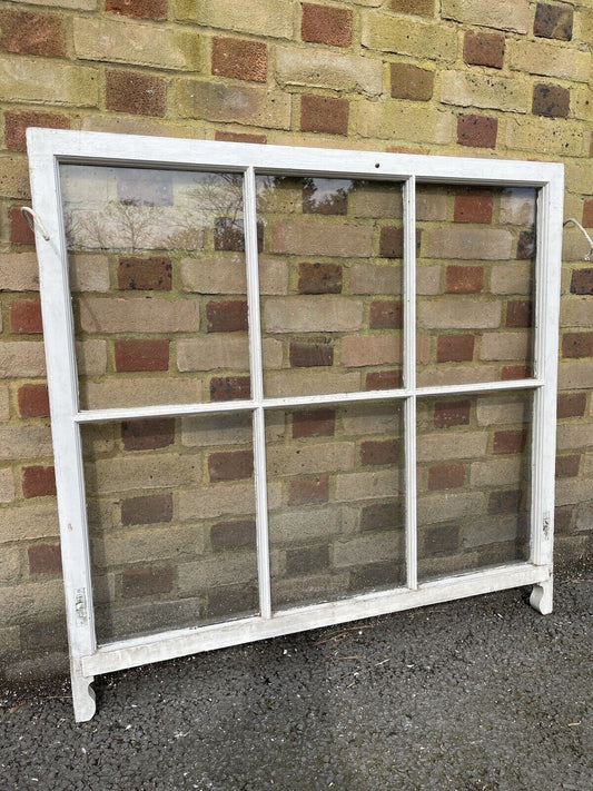 Reclaimed Old Georgian 6 Panel Wooden Window 1080 x 1035mm