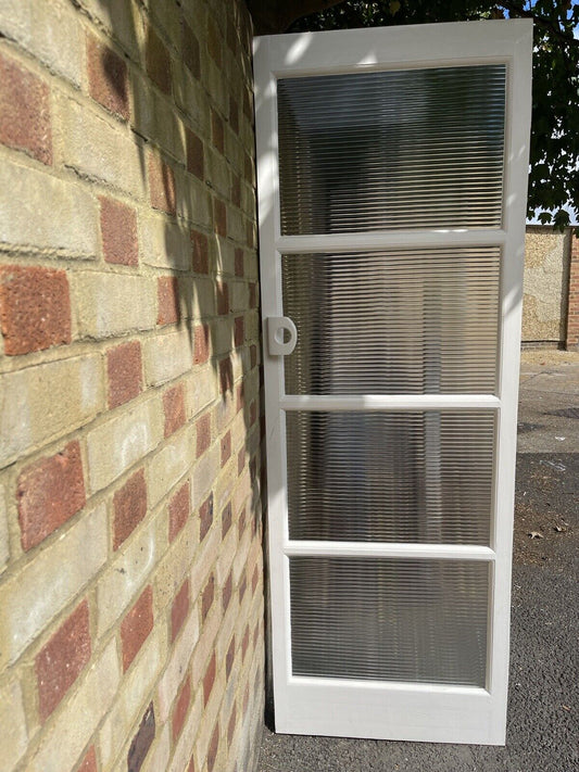 Reclaimed Reeded Glass Internal Or External Door 1965 x 685mm