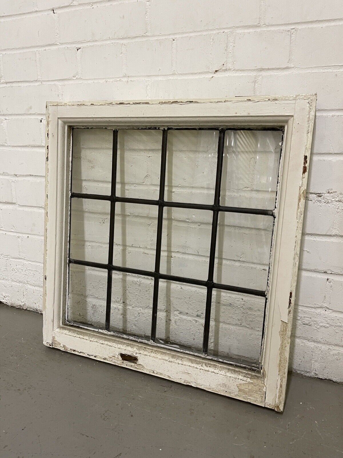 Reclaimed Leaded Light Panel Wooden Windows 565 x 570mm