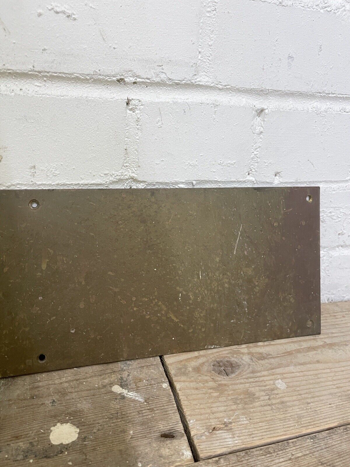 Reclaimed Vintage Old Brass Door Kickplate Kick Plate Guard Hardware