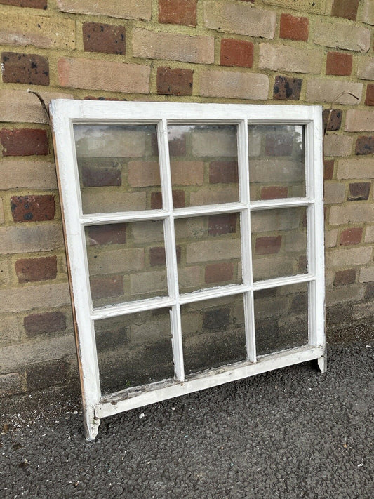 Reclaimed Old Georgian 9 Panel Wooden Window 760 x 825mm