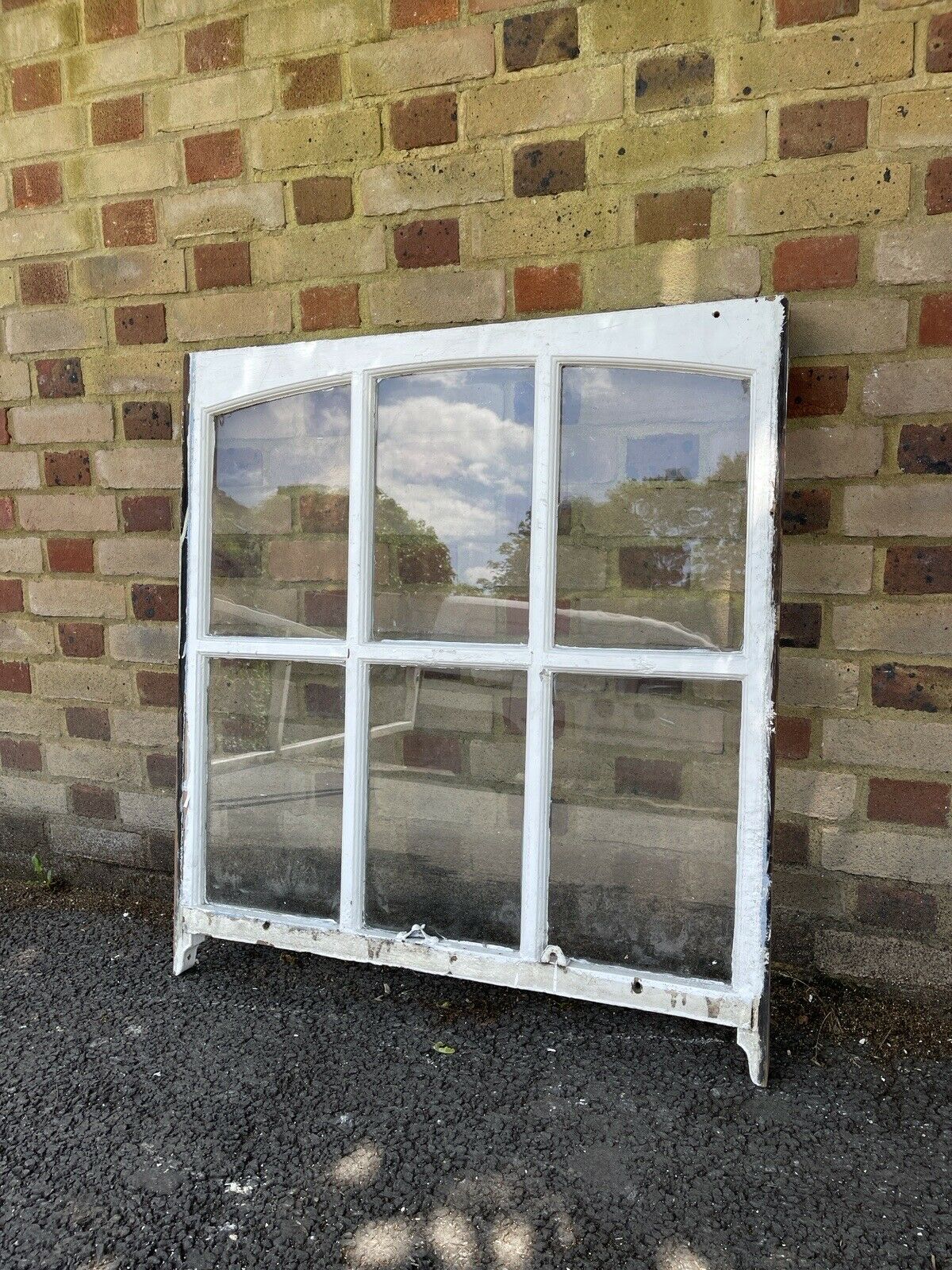 Reclaimed Old Arch Georgian 6 Panel Wooden Window 985 x 915mm