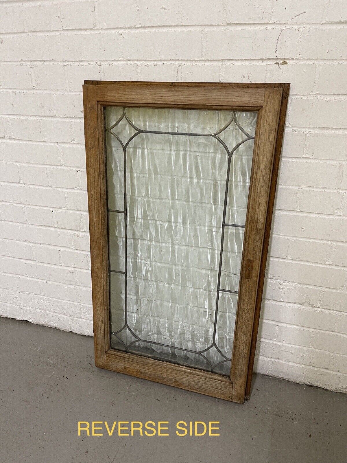 Job Lot Of Four Double Glazed Leaded Trim Oak Wooden Windows Various Sizes