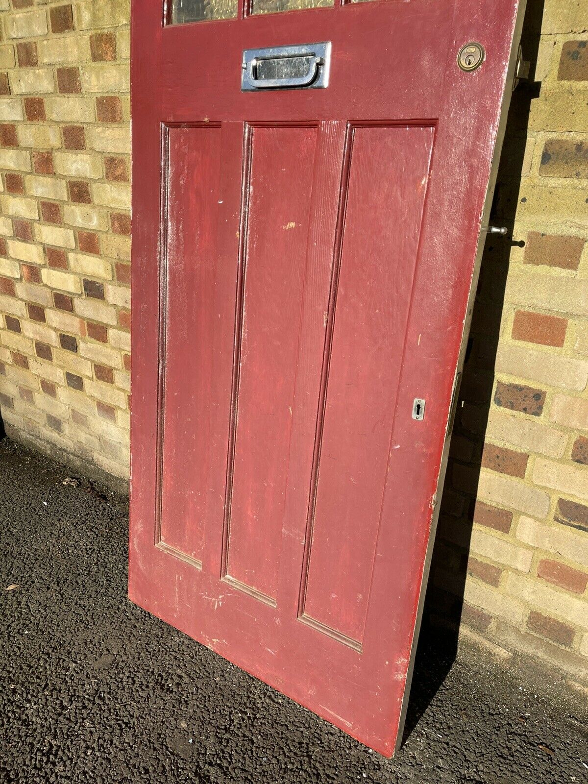 Reclaimed Old Edwardian Victorian Wooden Panel Front Door 2085 x 855mm