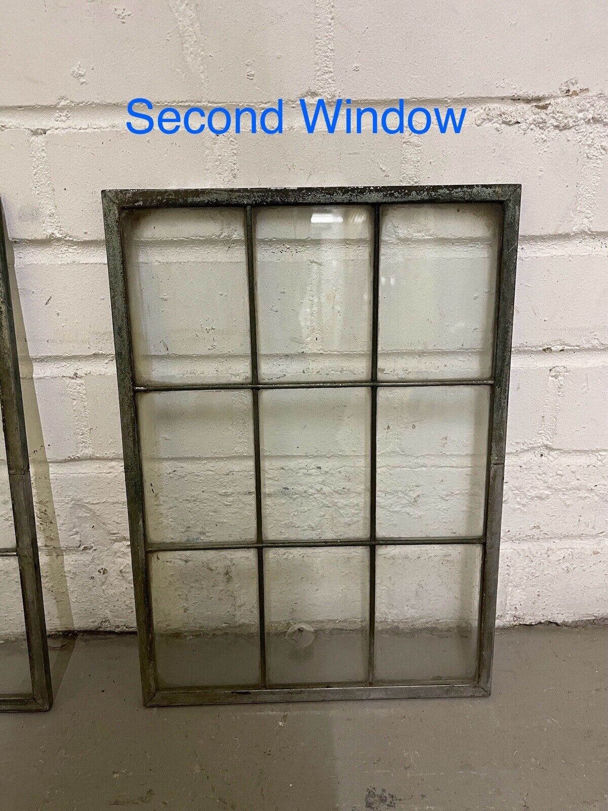 Pair Of Reclaimed Arts & Crafts Copper Window Glass Panels 360mm x 260mm