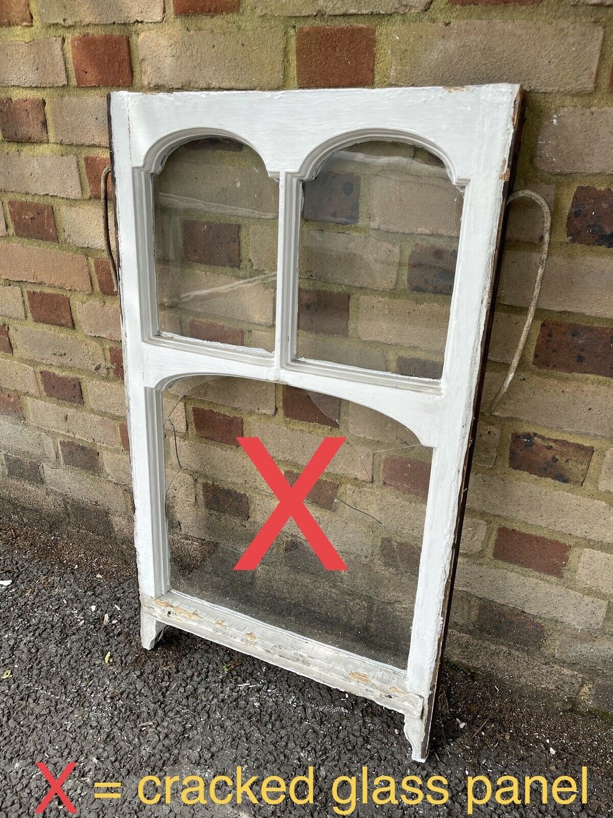 Reclaimed Old Edwardian Arch Sash Wooden Window 910 x 530mm