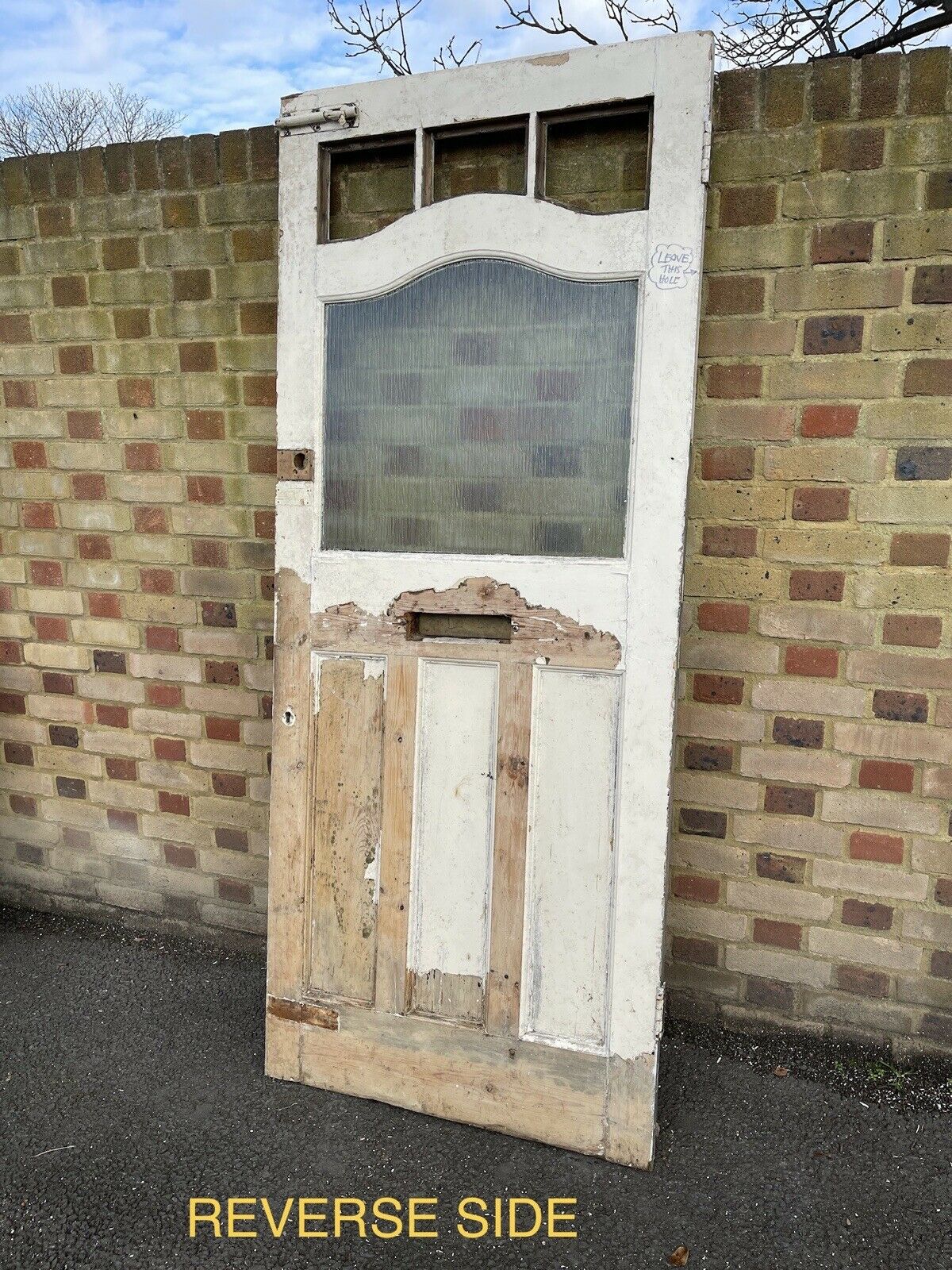 Reclaimed Victorian Edwardian Wooden Panel External Front Door 2030 x 865mm