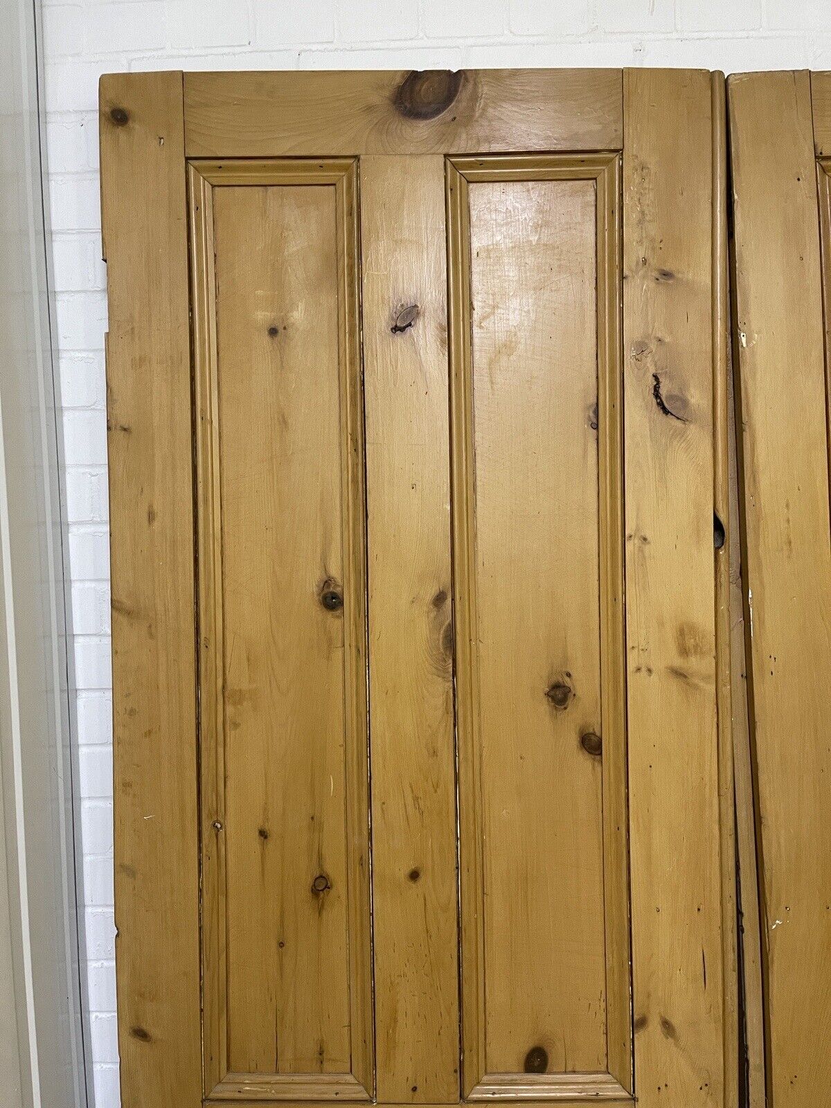 Reclaimed Victorian Pair French Pine Internal 4 panel Door 2250 or 2060 x 1567mm