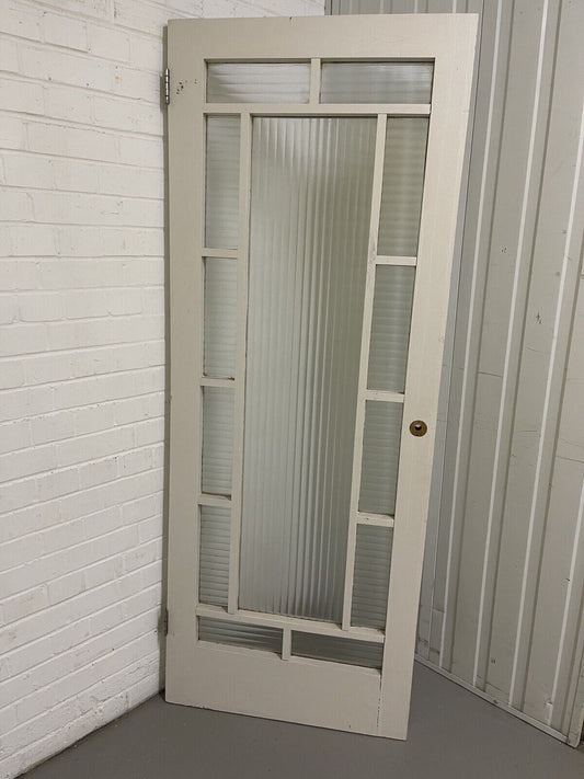 Art Deco Reeded Glass Internal Or External Door 1963 or 1950mm x 760mm