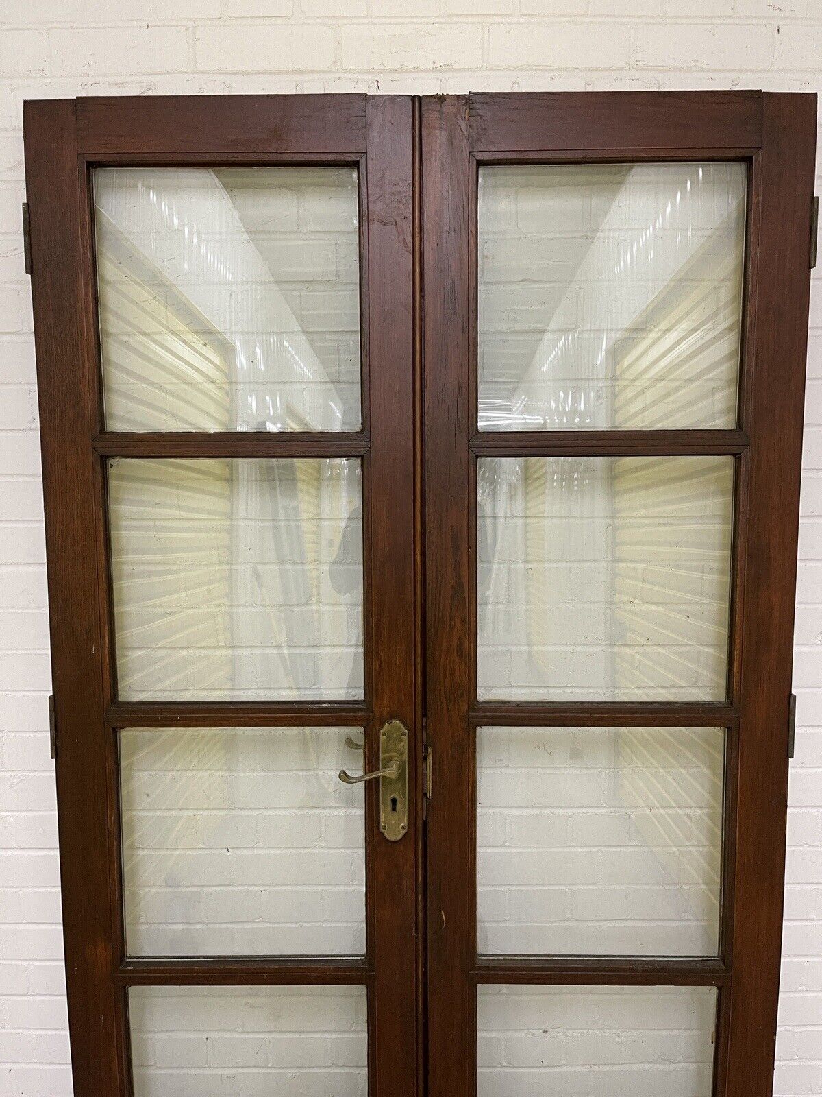 Reclaimed Old French Double Glazed Glass Wooden Double Doors 2025 x 1180mm