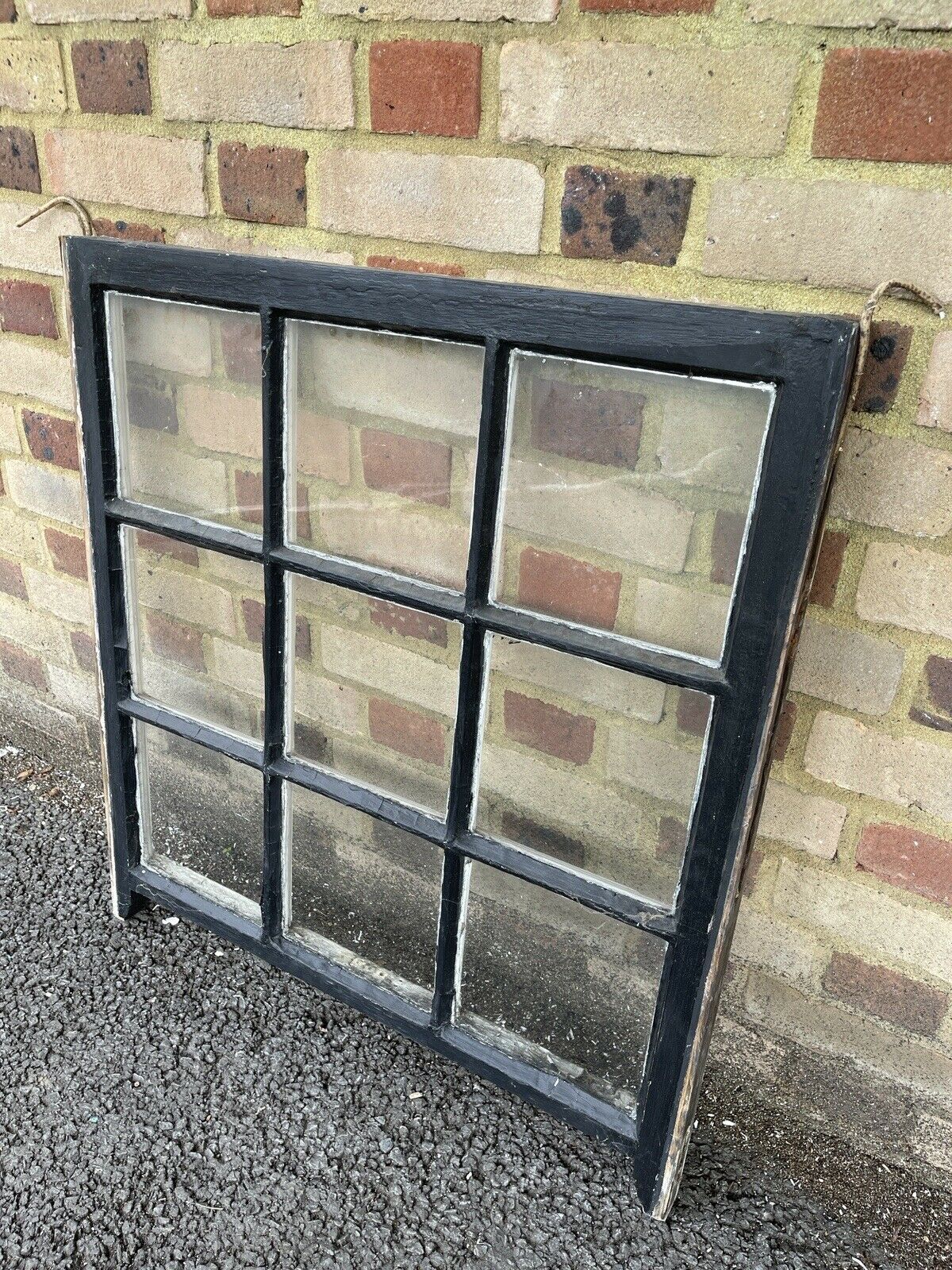 Reclaimed Old Georgian 9 Panel Wooden Window 760 x 825mm